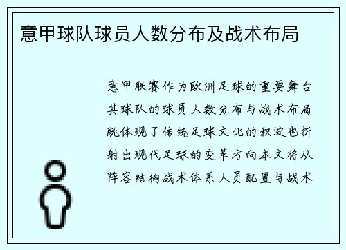 意甲球队球员人数分布及战术布局
